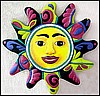 Handcrafted Sun Design, Metal Tropical Outdoor Decor, Garden Art - Painted Haitian Steel Drum Art - 